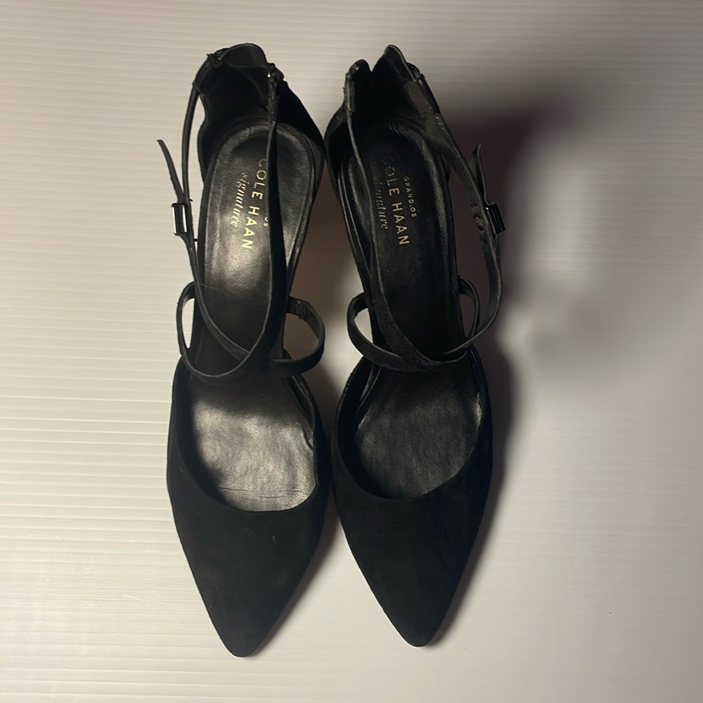 Cole Haan Juliana Ankstp pmp75 black suede women size 7